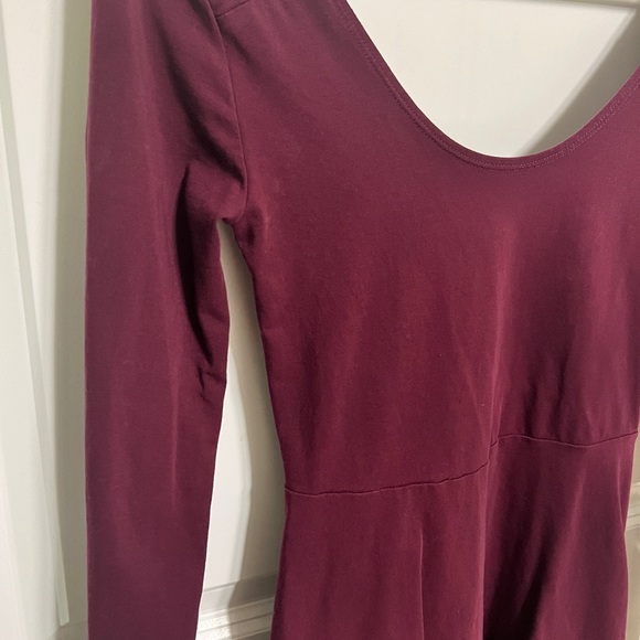 Burgundy Long sleeve V neck mini dress PINK VS size XS - Picture 2 of 9